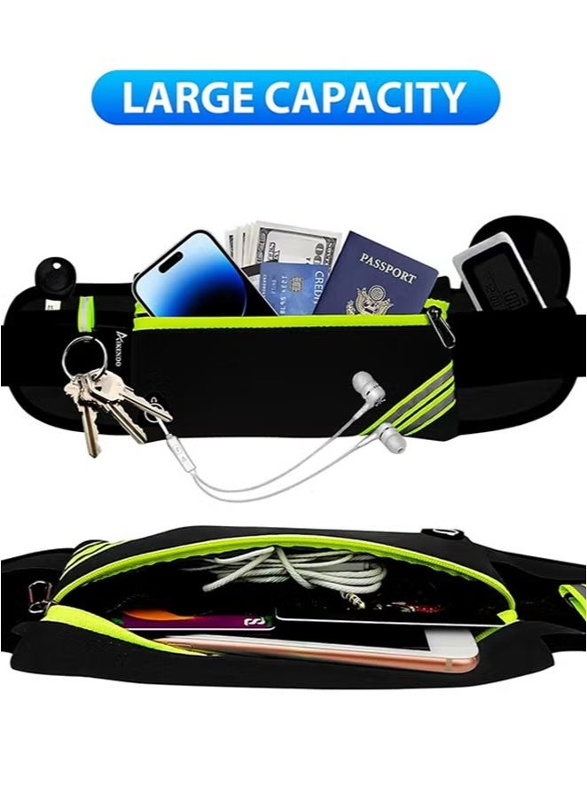Generic Lightweight Reflective Running Waist Pack - Waterproof Sports Belt for Jogging, Hiking & Cycling | Hands-Free Phone/Money Holder with USB Port (Black, Adjustable)  - Image 5