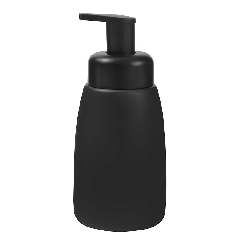 Foaming Hand Soap Dispenser Ceramic Jar Foam Dish Soap Dispenser for Bathroom and Kitchen Sink Liquid Pump Bottle for Shampoo Body Wash Hand Soap Black