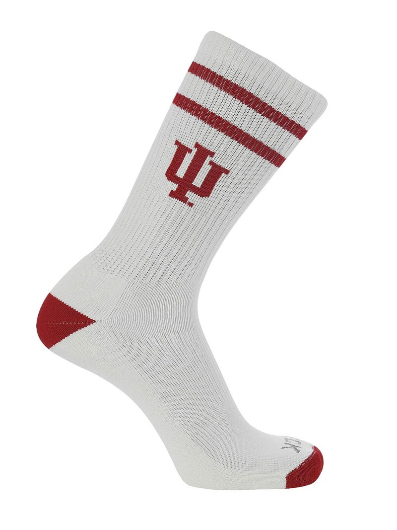 TCK Indiana Hoosiers Socks Vintage Soft Cotton Sock with Stripes â€“ NCAA Licensed | Crimson & Cream Indiana University | College Fan Gameday Apparel for Men & Women | Men's & Women's (Large) - Image 1