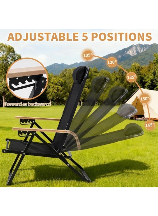 M.A&F's Beach Chairs Heavy Duty, Balcony Foldable Outdoor Chairs, Sun Lounge Chairs, Low Picnic Recliner Chair, Rocking Chair, Camping Accessories, Garden Furniture - Image 4