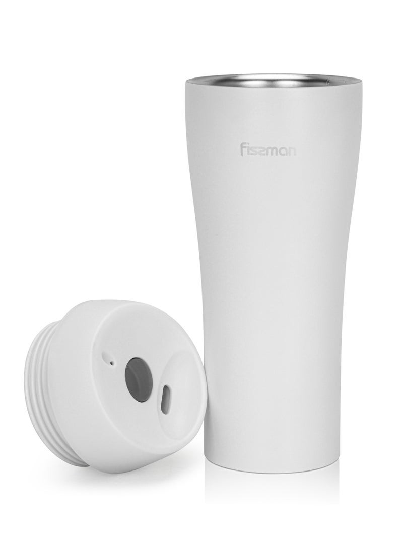 Fissman زجاجة معزولة بالفراغ 420 مل، زجاجة سفر من الفولاذ المقاوم للصدأ ذات جدار مزدوج مع غطاء محكم من السيليكون - Image 5