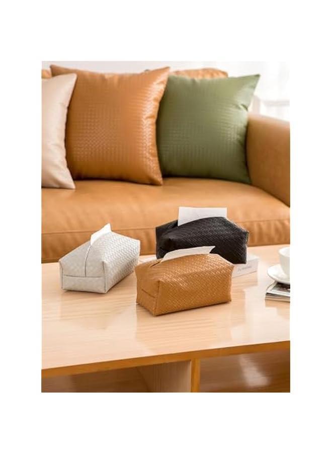 HOOKOR Tissue Box Cover PU Leather Tissue Holder Square Facial Tissue Case Facial Paper Organizer Dispenser for Bathroom, Vanity Countertop, Tabletop, Car (Black) - Image 4