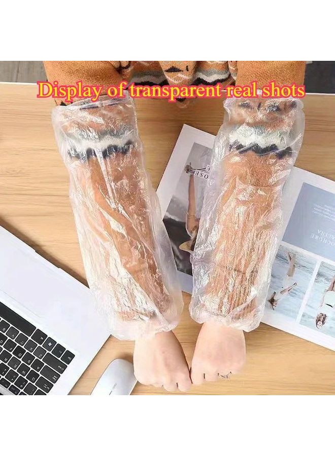 50pcs Transparent Disposable Arm Sleeve Protectors Waterproof Long Thickened For Kitchen Cleaning Gardening - Image 4