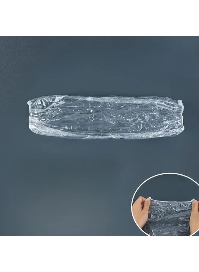 50pcs Transparent Disposable Arm Sleeve Protectors Waterproof Long Thickened For Kitchen Cleaning Gardening - Image 1
