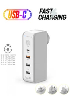 budi شاحن مؤقت PD Type C+QC3.0 شاحن USB مزدوج  - Image 1