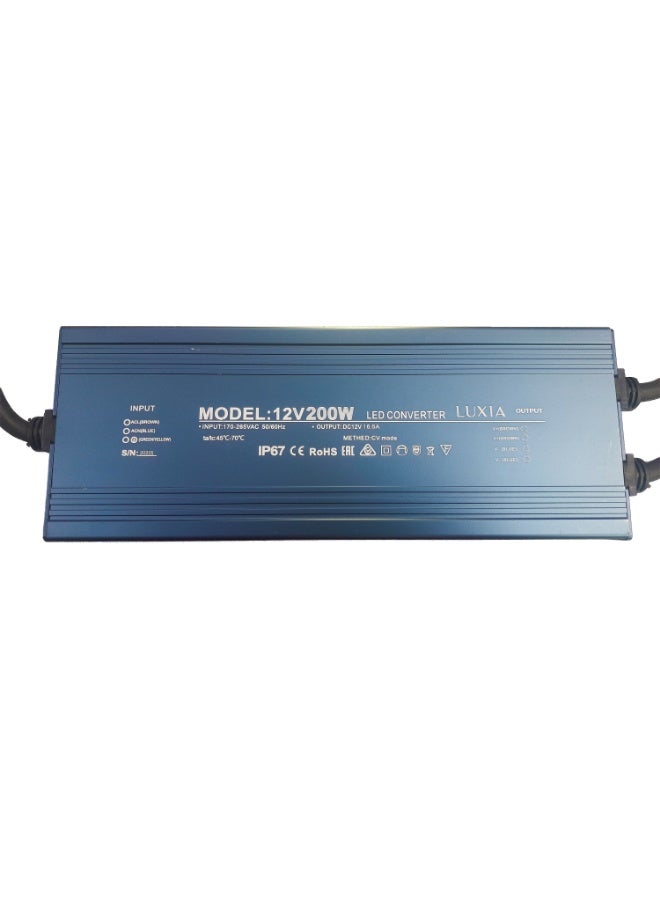 200W Slim Waterproof LED Transformer AC to 12V 5A Low Voltage, Dust-Proof Design for LED Strip Lights, Signage, and Indoor & Outdoor Applications - Image 1