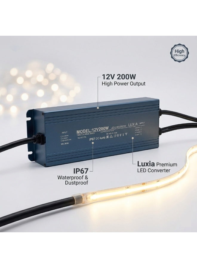 200W Slim Waterproof LED Transformer AC to 12V 5A Low Voltage, Dust-Proof Design for LED Strip Lights, Signage, and Indoor & Outdoor Applications - Image 5