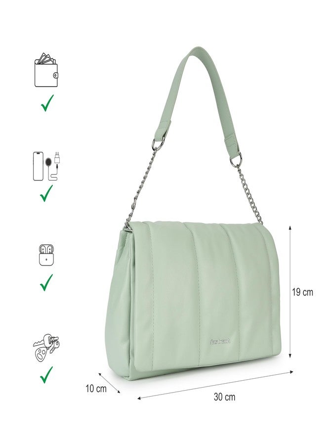 Fastrack Sleek Shoulder Bag for Women | Compact Faux Leather Handbag with Chain and Faux Leather Strap, Zipper Pocket and Quick-Access Compartment | Elegant Everyday Bag for Work, Travel and Outings - Image 4