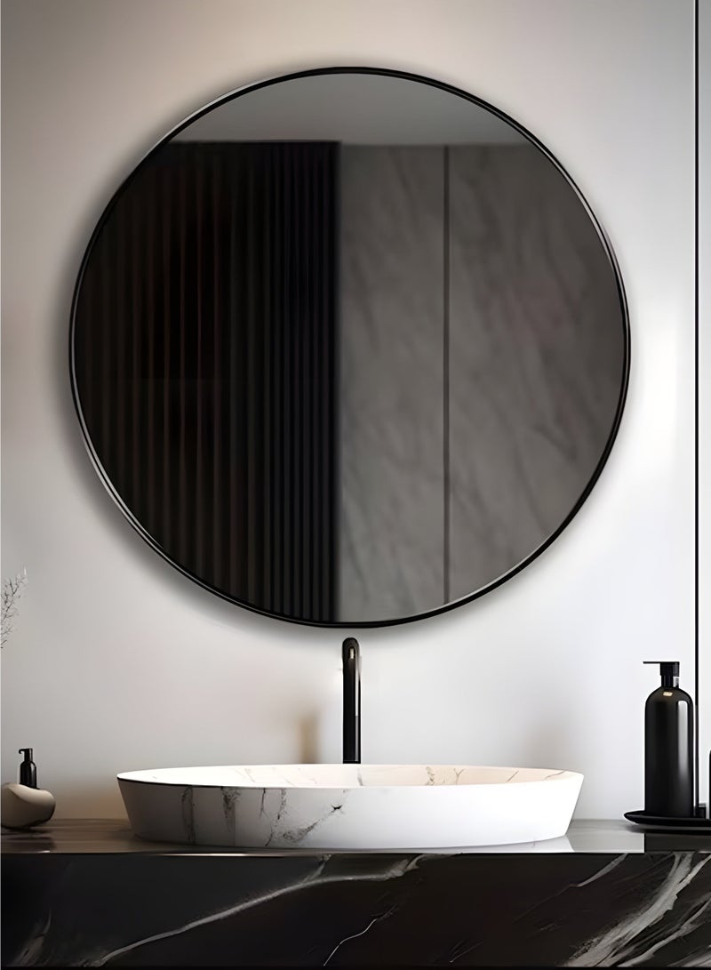 تايمي مرآة كبيرة جدا  بتصميم أنيق 100 سم - مرآة مكياج بإطار معدني أسود - تصميمها الرائع مناسب لغرفة الملابس وغرفة المعيشة وغرفة النوم والديكور - Image 4