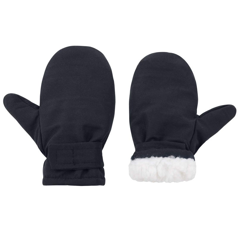 American Trends Lined Fleece Toddler Mittens Kids Winter Warm Gloves Waterproof Snow Baby Mitten Child Ski Gloves for Boys Girls Black L - Image 1