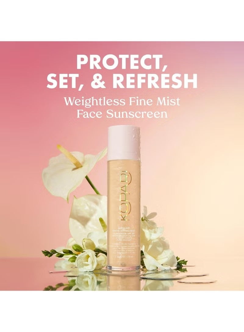 Kopari Sunglaze Sheer Setting Mist Sunscreen SPF 50, Weightless, Fast Drying, Ultra-Fine Setting Spray, Made With Hyaluronic Acid, Sets Makeup For A Hydrated, Dewy Finish, 2.53 fl oz - Image 3