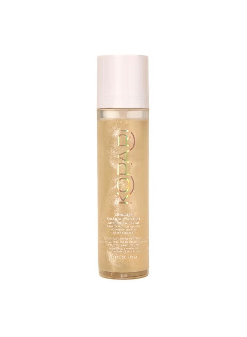 Kopari Sunglaze Sheer Setting Mist Sunscreen SPF 50, Weightless, Fast Drying, Ultra-Fine Setting Spray, Made With Hyaluronic Acid, Sets Makeup For A Hydrated, Dewy Finish, 2.53 fl oz - Image 1