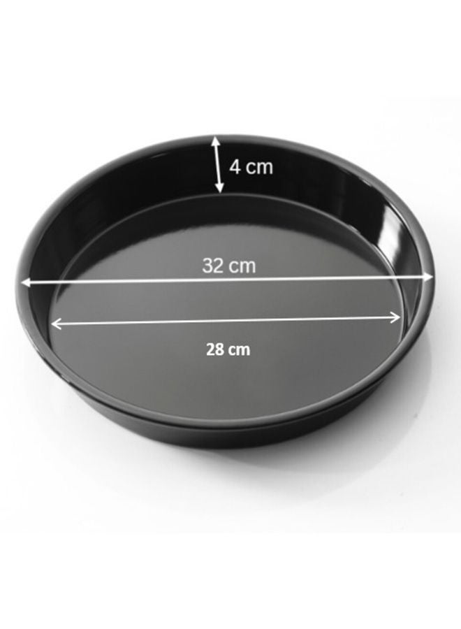 Easy Cooking Aluminium Non-Stock Round Baking Pan Black 32cm - Image 4