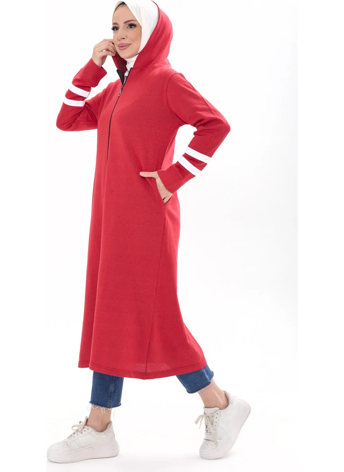 Tofisa 3521-RED Garted Abaya