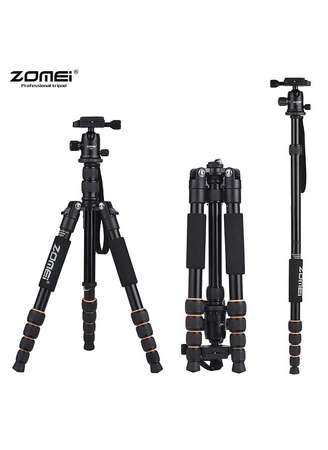 Zomei - ZOMEI Q666 59inch Compact Travel Portable Aluminum Alloy Camera Tripod Monopod with Ball Head/ Quick Release Plate/ Carry Bag for DSLR Camera - Image 1