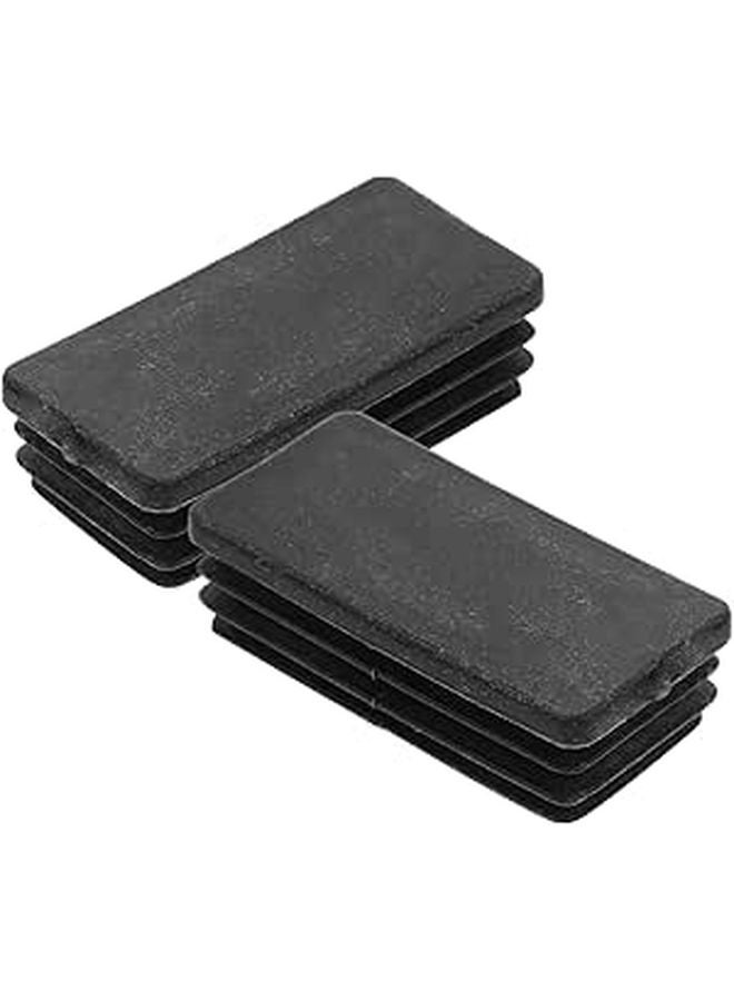 Non Slip Black Iron Ladder Feet Covers 2Pcs 2x4cm Tube Caps Home Replacement - Image 1