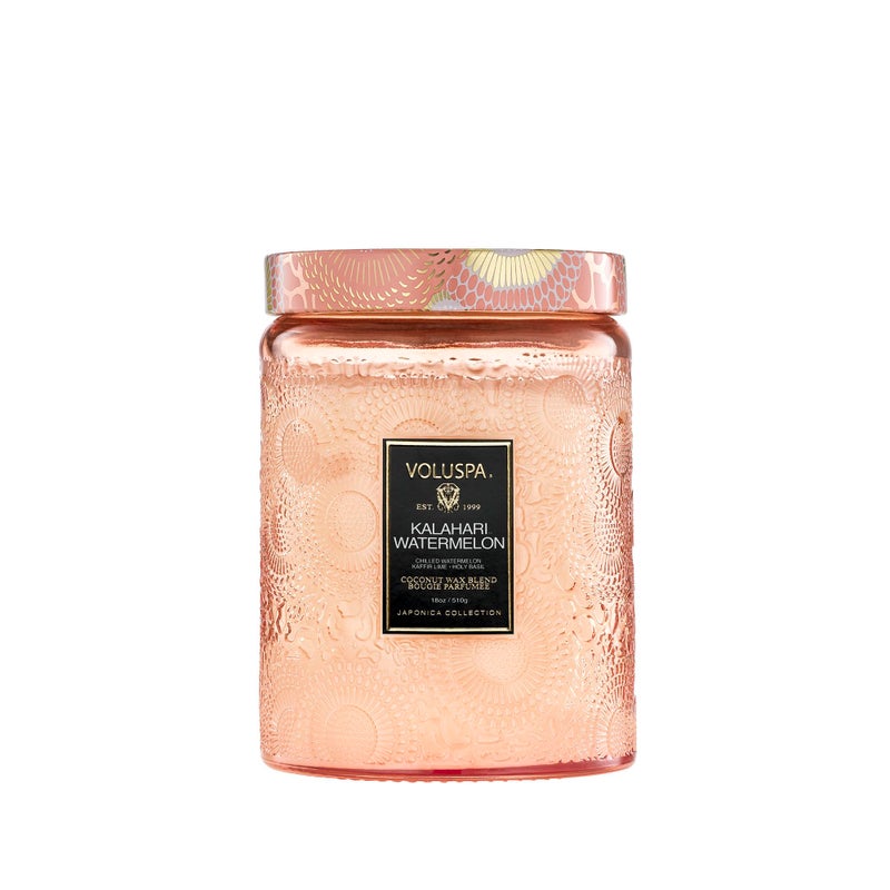 Voluspa Kalahari Watermelon, Large Candle Jar, 18 oz, 100 Hour Burn Time, Coconut Wax for Clean Burning, Handcrafted in the USA - Image 1