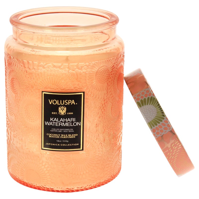 Voluspa Kalahari Watermelon, Large Candle Jar, 18 oz, 100 Hour Burn Time, Coconut Wax for Clean Burning, Handcrafted in the USA - Image 4