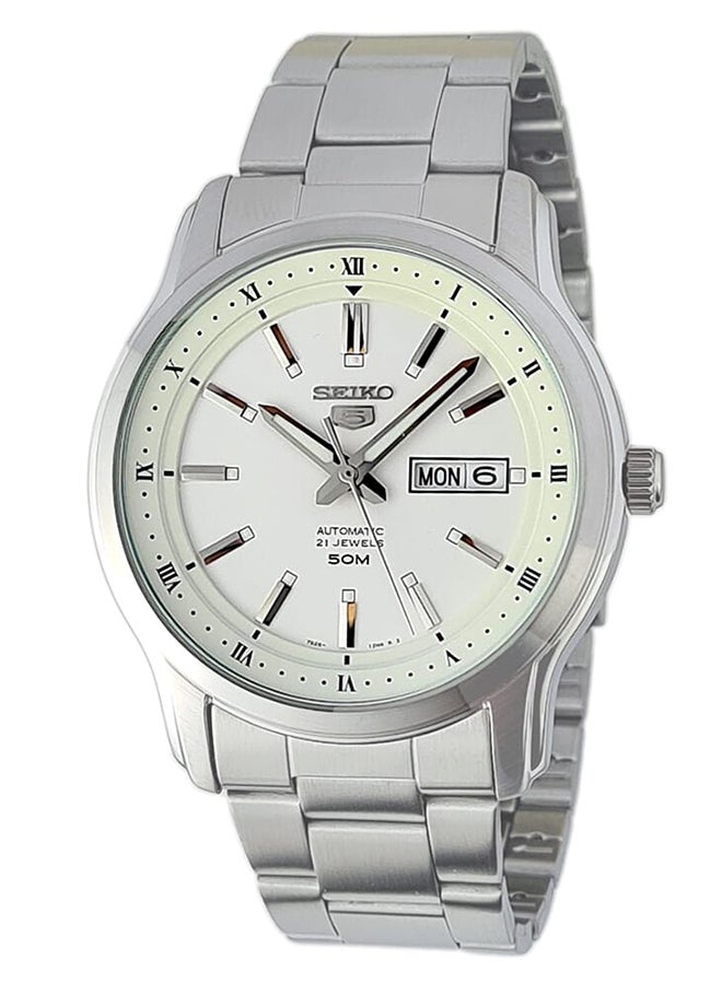 Seiko ساعة يد أوتوماتيكية للرجال من الفولاذ المقاوم للصدأ على شكل دائري أنالوج SNKP09K1 - 44 مم - Image 1