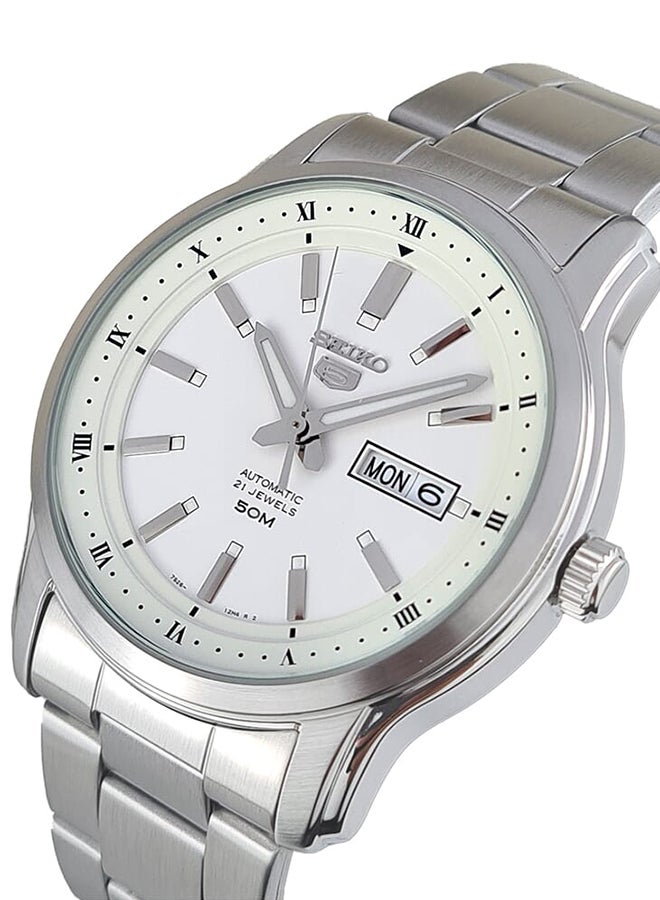 Seiko ساعة يد أوتوماتيكية للرجال من الفولاذ المقاوم للصدأ على شكل دائري أنالوج SNKP09K1 - 44 مم - Image 2