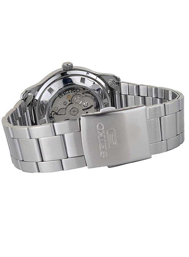 Seiko ساعة يد أوتوماتيكية للرجال من الفولاذ المقاوم للصدأ على شكل دائري أنالوج SNKP09K1 - 44 مم - Image 3