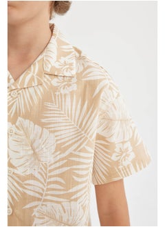 DeFacto Boy Regular Fit Resort Neck Woven Short Sleeve Shirt  - Image 3