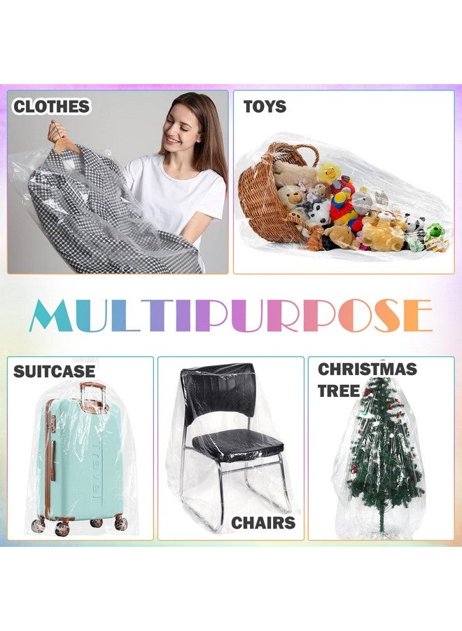Sherr 6 قطع أكياس نقل البالونات، 98.4 × 59.1 بوصة أكياس تخزين عملاقة شفافة كبيرة لنقل البالونات لمستلزمات حفلات عيد الميلاد والزفاف وكشف الجنس وحفلات التخرج - Image 4