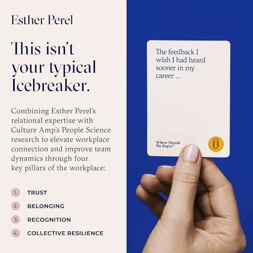 ESTHER PEREL إيستر بيريل: من أين نبدأ؟ في العمل – بطاقات المحادثة لفرق الثقافة أمب – ألعاب المكتب وبناء الفريق للعمل – 100 بطاقة نقاط حوار لبناء الثقة والاتصال - Image 3