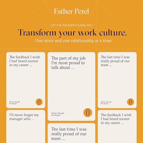 ESTHER PEREL إيستر بيريل: من أين نبدأ؟ في العمل – بطاقات المحادثة لفرق الثقافة أمب – ألعاب المكتب وبناء الفريق للعمل – 100 بطاقة نقاط حوار لبناء الثقة والاتصال - Image 4