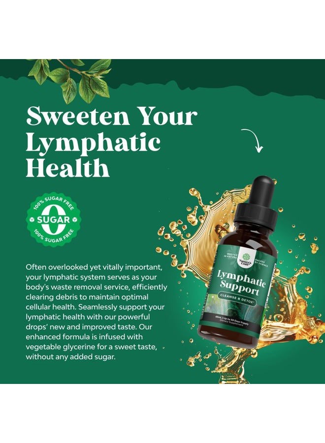 Natures Craft Certified Organic Lymphatic Drainage Drops - Herbal Lymphatic Cleanse and Immune Support Supplement with Echinacea Goldenseal & Red Clover Extract - Vegan Non GMO Alcohol and Sugar Free - 30 Servings - Image 4