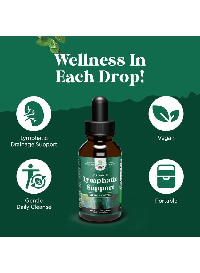 Natures Craft Certified Organic Lymphatic Drainage Drops - Herbal Lymphatic Cleanse and Immune Support Supplement with Echinacea Goldenseal & Red Clover Extract - Vegan Non GMO Alcohol and Sugar Free - 30 Servings - Image 5