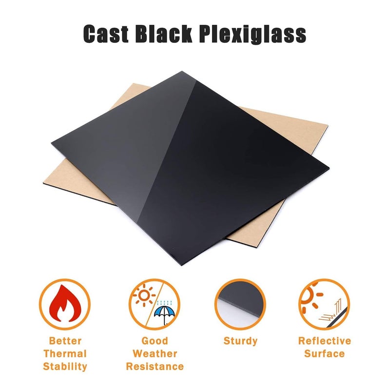 Generic KD RETAILBlack acrylic glass sheet board for writing art and craft Scholl project office work diy home dcor item 3mm thickness PACK OF 1 BLACK BLACK ACRYLIC SHEET 10X15 INCH 1 pcs - Image 5