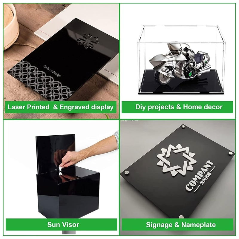 Generic KD RETAILBlack acrylic glass sheet board for writing art and craft Scholl project office work diy home dcor item 3mm thickness PACK OF 1 BLACK BLACK ACRYLIC SHEET 10X15 INCH 1 pcs - Image 2