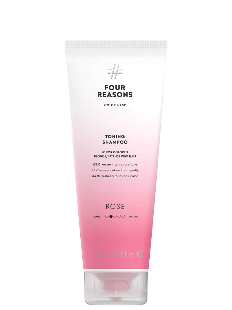 FOUR REASONS Hair Color Shampoo 8 Colors  Sulfate Free Pink Hair Toner  Color Depositing Shampoo for Color Treated Hair Vegan 845 Fl Oz RosePink