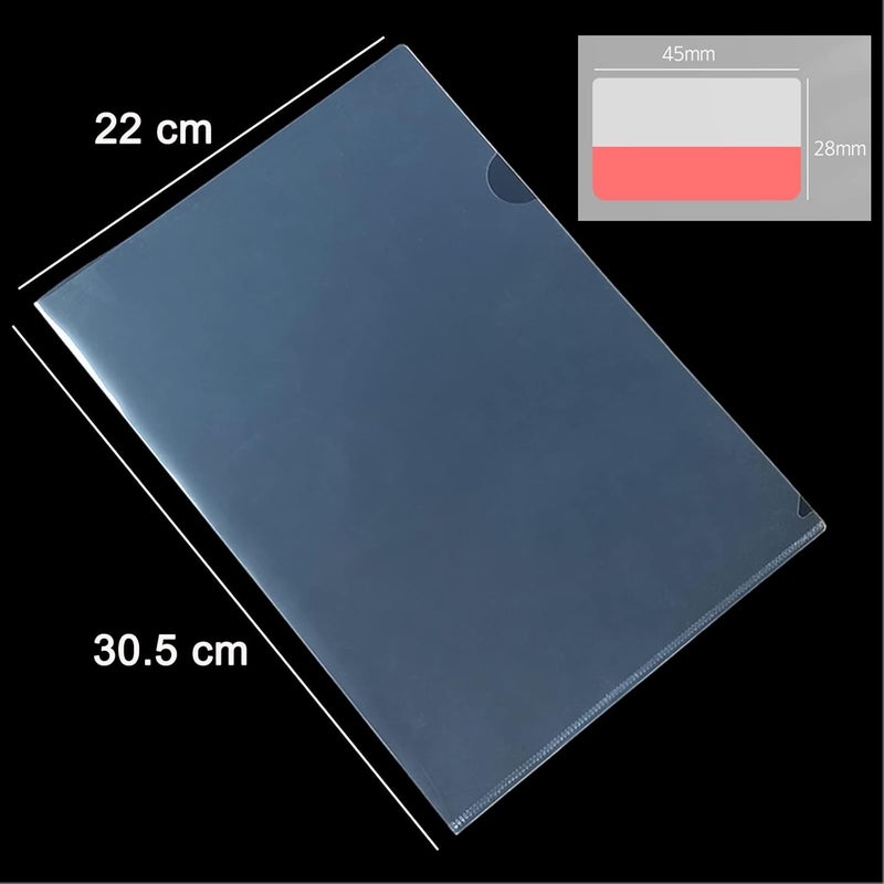100 Pack Document Clear Plastic Folder Copy Safe Project Pocket LType US Letter Size A4 Paper Sleeves Folders in Transparent with 30 Pieces Index Tabs - Image 4