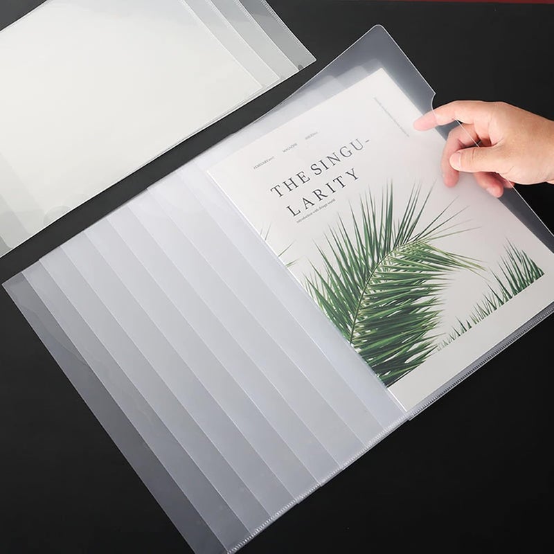 100 Pack Document Clear Plastic Folder Copy Safe Project Pocket LType US Letter Size A4 Paper Sleeves Folders in Transparent with 30 Pieces Index Tabs - Image 5