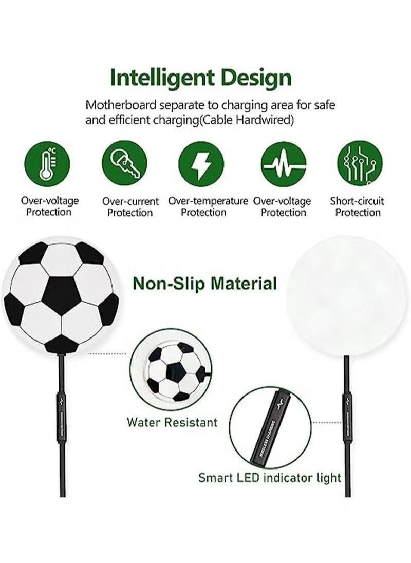 Generic - Wireless Car Charger Pad POLMXS 15W Football Wireless Charger for Car Non Slip Qi Wireless Phone Charger Wireless Charging Pad for iPhone 14 13 12 11 Pro Max Mini Samsung S22/S21 - Image 1