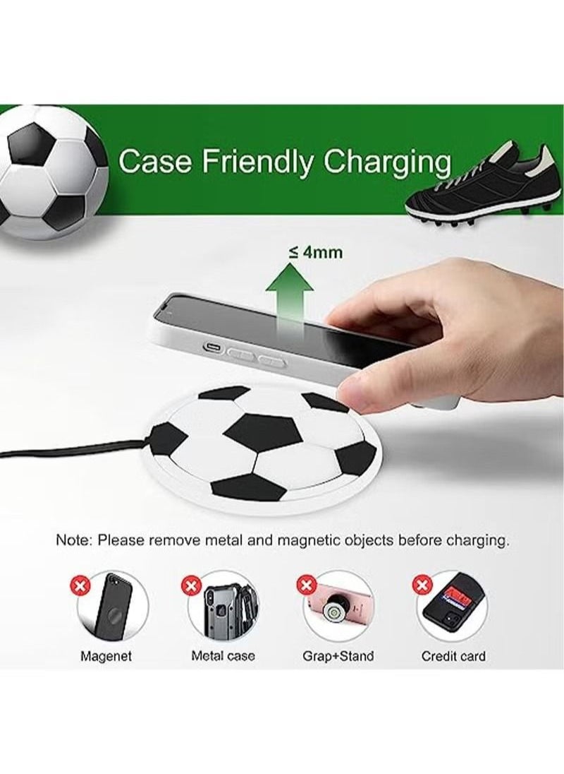 Generic - Wireless Car Charger Pad POLMXS 15W Football Wireless Charger for Car Non Slip Qi Wireless Phone Charger Wireless Charging Pad for iPhone 14 13 12 11 Pro Max Mini Samsung S22/S21 - Image 1