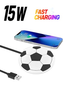 Wireless Car Charger Pad POLMXS 15W Football Wireless Charger for Car Non Slip Qi Wireless Phone Charger Wireless Charging Pad for iPhone 14 13 12 11 Pro Max Mini Samsung S22/S21