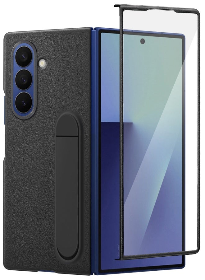 CATANES Leather Case Cover for Samsung Galaxy Z Fold 7, Kindsuit Case Slim and sleek with Secure Hand Grip - Dark Grey - Image 5