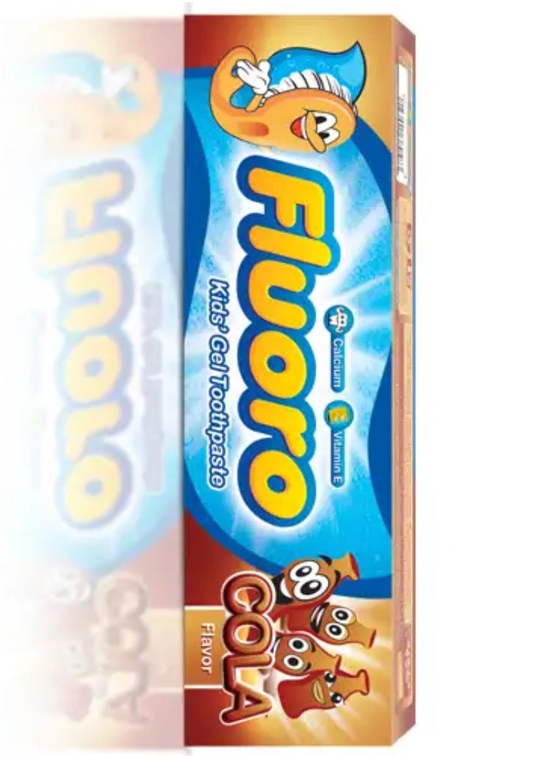 Fluoro Two Pieces Of Kids Toothpaste With Cola Gum Flavour 50x2 g  - Image 2