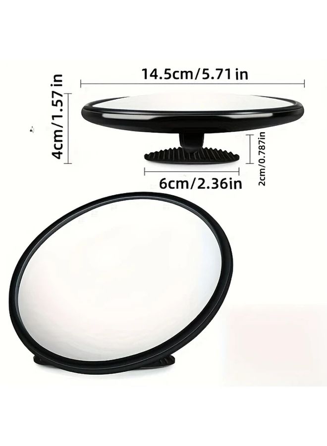 Black Vintage Round Wall Mirror Durable Plastic Frame Home Decor - Image 3