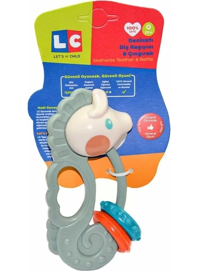 Let's Be Child Lc Seahorse Rattle and Teether - Gray 