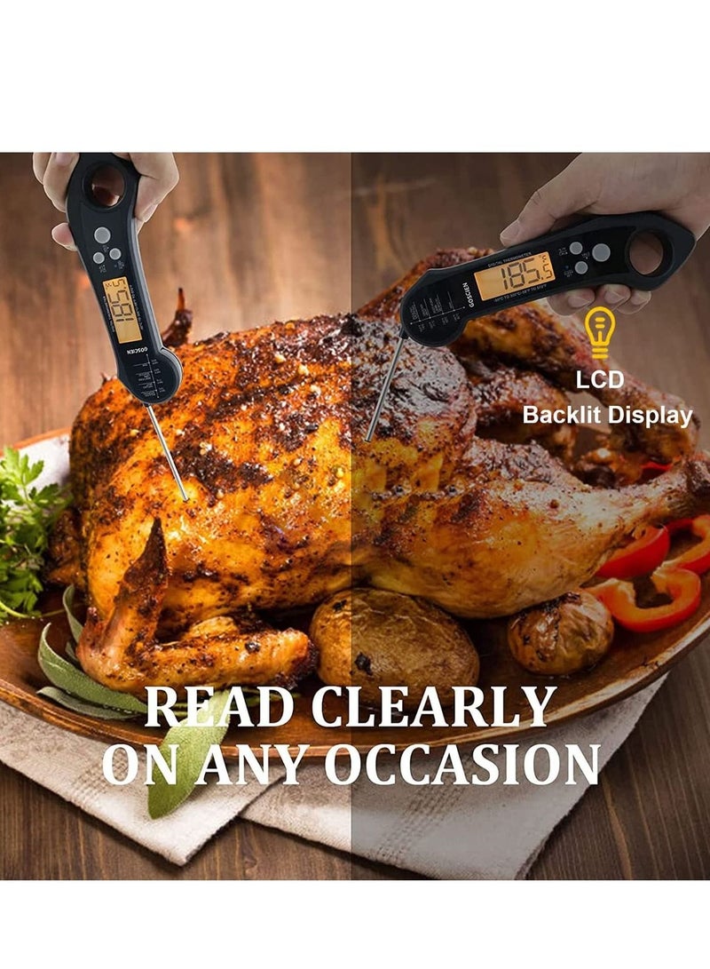 Excefore Instant Read Meat Thermometer for Cooking, Waterproof Digital Food Dual Probe Design with Magnet, Backlight, Calibration and Foldable Deep Frying, Grill, BBQ, Kitchen or Outdoor - Image 5