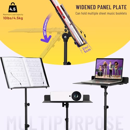 CAHAYA Foldable Sheet Music Stand with Tri-fold Panel Portable Music Stand with Carrying Bag Matte Frosted Metal Material Sturdy Height Adjustable CY0317 - Image 5