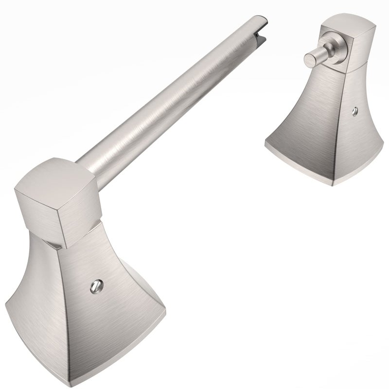 WZRUA Brushed Nickel Toilet Paper Holder Bathroom Double Post Pivoting Tissue Roll Holder Stainless Steel and Zinc Alloy Wall Mount