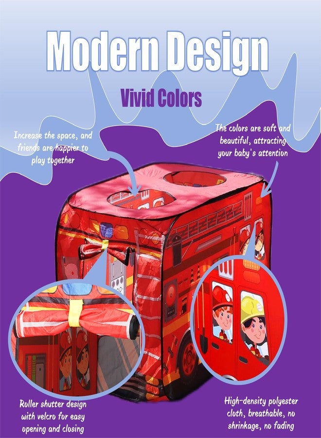 Cecailin Pop Up Tent for Kids.Fire Truck Play Tent Role Play Firefighter Tent.Large, Easy to Organize.Birthday Gift for Girls & Boys.Can Be Played with by 2-3 Kids.for Toddler - Indoor & Outdoor, Red - Image 4