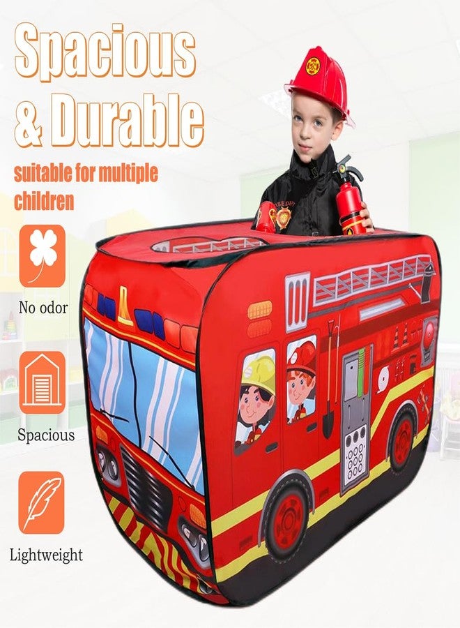 Cecailin Pop Up Tent for Kids.Fire Truck Play Tent Role Play Firefighter Tent.Large, Easy to Organize.Birthday Gift for Girls & Boys.Can Be Played with by 2-3 Kids.for Toddler - Indoor & Outdoor, Red - Image 5