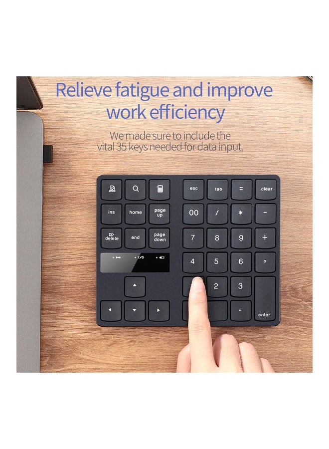 Portable Wireless Numeric Keyboard Black - Image 5