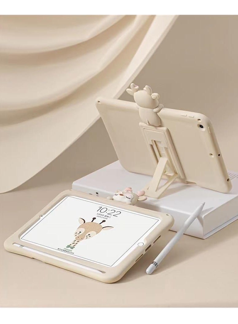 عام الحافظة الخاصة بالأطفال لجهاز iPad الجيل التاسع / الثامن / السابع (2021/2020/2019) مع حامل وحامل قلم، حافظة حماية كاملة للجسم من السيليكون للكمبيوتر اللوحي. - Image 2